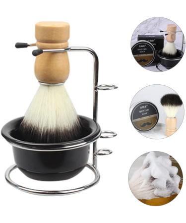 Minkissy Shaving Foam Shell Clips Set | Metal Shaving Brush & Cup with Stand | Body Care & Hairdresser Accessories | Travel-Friendly | 12x8.5cm Black - Buy Online on GoSupps.com