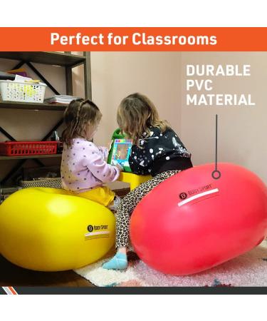 Body Sport Donut Ball XL - Durable Inflatable Exercise Ball for Balance & Stability Training - Yoga & Pilates Workouts - Red - 75 cm x 40 cm - Buy Online on GoSupps.com