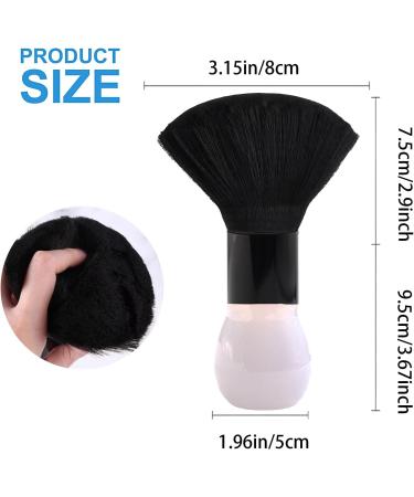 PAITOK Barber Neck Brushes for Hairdressers Professional Soft Hair Cutting Cleaning Brush Salon Household Neck Duster Brush Barbering Equipment for Remove Shredded Hair (White and Black Handle) - Buy Online on GoSupps.com