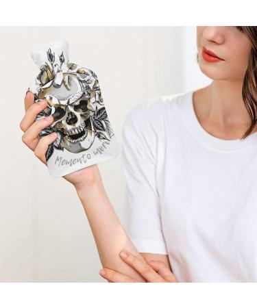 Skull Hot Water Bottle with Plush Cover - Hand Warmer for Adults & Children | 26.5x15.3cm | International Shipping Available - Buy Online on GoSupps.com