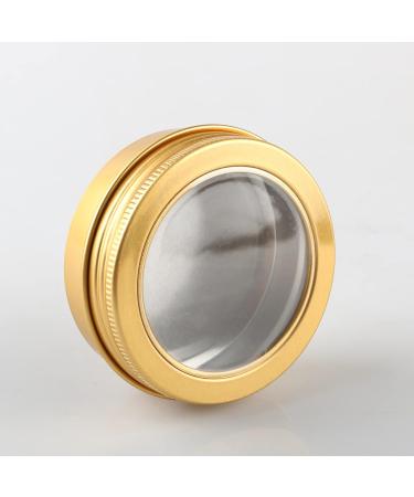 Zeoabsy 24 Pack 60ml Gold Aluminum Cans - Empty Round Cream Containers with Screw Cap & Viewing Window for DIY Ointments Candles Cosmetics & Shaving Soap - Buy Online on GoSupps.com