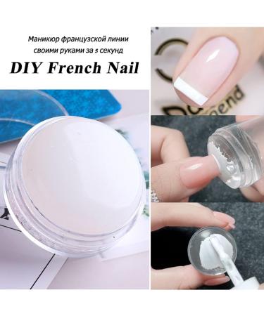 Buy Nail Stamp for French Nail Design - 4.2 cm Transparent Silicone Nail Art Stamper with Lid - DIY Manicure Tool for Perfect Nail Decor - Buy Online on GoSupps.com