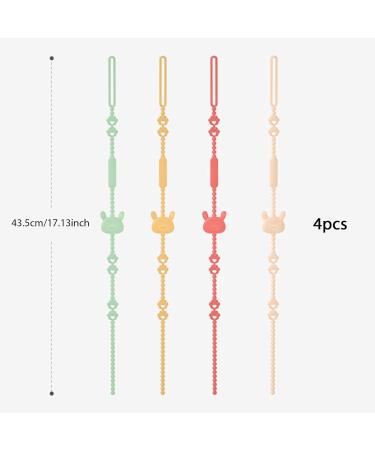 Buy 4pcs Silicone Pacifier Holder Clips - Safe Stretchable & Adjustable Toy Straps for Babies - International Shipping - Buy Online on GoSupps.com