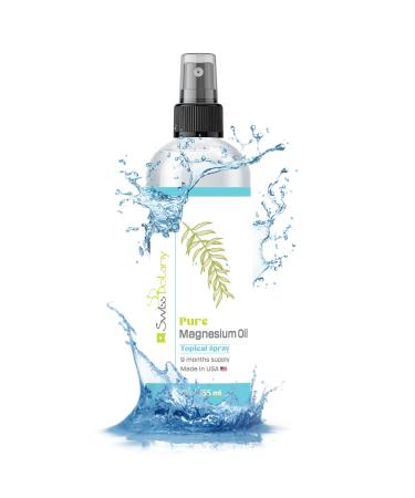 Pure Magnesium Oil Spray - Magnesium Spray for Feet - 12 fl oz (Lasts 9 Months) - USP Grade Organic Topical Magnesium Spray - Naturally Sources - eBook Included - Made in USA