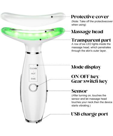 YUNRUO Anti Wrinkles Face Neck Massager - 3-in-1 Portable Device for Skin Care, Fine Lines, and Sagging Skin - White - Buy Online on GoSupps.com