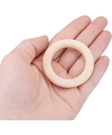 50 Unfinished Natural Wood Rings - 50mm DIY Craft Accessories for Jewelry Bracelets & Garlands - Buy Online on GoSupps.com
