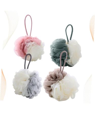 Zerodeko 4 Pcs Bath Sponge Body Powder Puff Shower Loufah Sponge | Large Bath Ball Skincare Tools for Shower | Double Color Bath Ball Pouf Net - 12.5X12.5cm - Buy Online on GoSupps.com