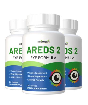Phillauri Areds 2 | Eye Vitamin | Eye Formula | Advance Eye Care Supplement | Capsules for Men & Women 360 Capsules (Pack 3)