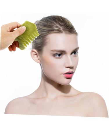 Plafope Xiuyan Jade Massage Comb - Premium Jade Hairbrush & Scalp Massager for Skin Care & Relaxation - Buy Online on GoSupps.com