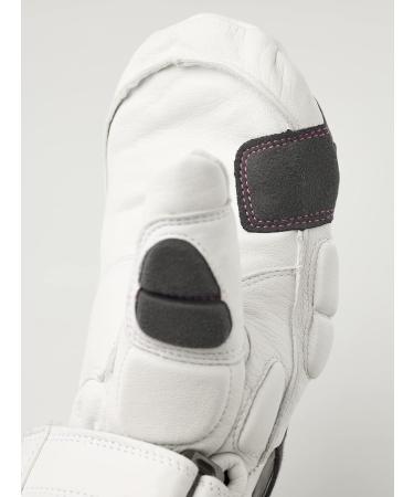 Hestra Impact Racing Junior Leather Mitt - White/Cerise - Size 7 | Youth 4-13 yrs - Buy Online on GoSupps.com