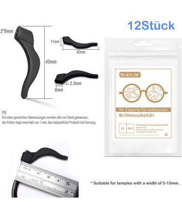 12 Pairs Silicone Anti-Slip Glasses Holders & Ear Pads - Comfortable Black Accessories for Reading Glasses - Buy Online on GoSupps.com