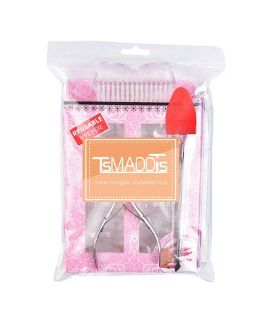 Gel Nail Polish Remover Kit - TsMADDTs 10pcs Remover Clips, Cuticle Trimmer, Nail Cotton Pads, Brush, File - 400/4000 Grit - Buy Online on GoSupps.com