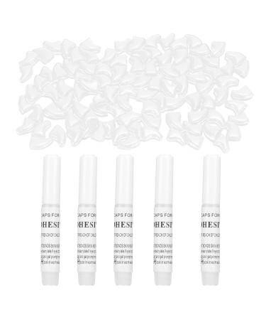 Tmishion cat nail caps dog paw-anti-scratch-claw-protective sleeves 100 pieces soft pet-cat nail caps cover with glue for cats and dogs (s) s ice white
