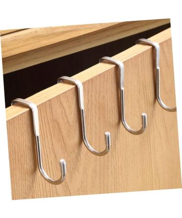 BELLIFFY 6pcs Kitchen Sundries Hooks Purse Wall Hook Overdoor Stainless Steel Cabinet Door Hanger 7.5X6.5CM Silver - Buy Online on GoSupps.com