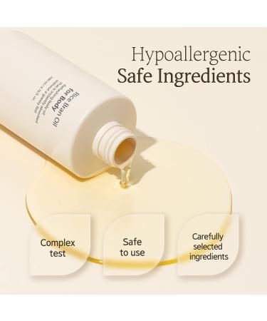 HAYEJIN Hydrating Rice Bran Body Oil - Gluten Free, Hypoallergenic Formula - Korean Moisturizer for Dry & Sensitive Skin (200ml) - Buy Online on GoSupps.com