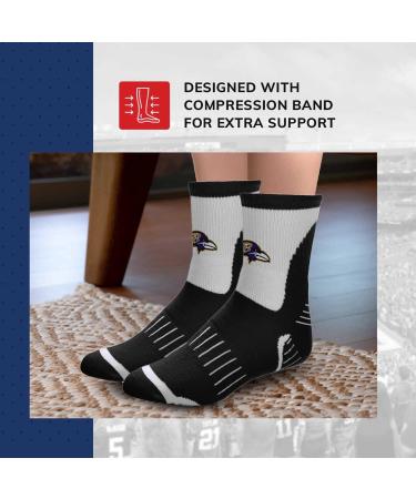FBF NFL Baltimore Ravens Surge Quarter Length Socks - Black Medium | Men and Women - Buy Online on GoSupps.com