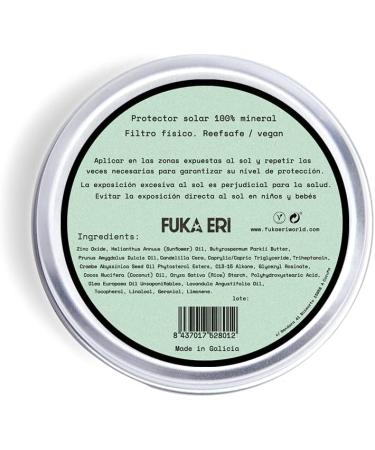 Fuka Eri mineral zinc sunscreen non-nano. Natural ingredients High protection 50 SPF. Vegan waterproof and reefsafe. Sunblock 100g. Zerowaste. - Buy Online on GoSupps.com