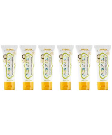 Jack N' Jill Natural Toothpaste for Kids - Fluoride Free Toothpaste, 40% Xylitol, BPA Free - Banana, 1.76 oz (Pack of 6)