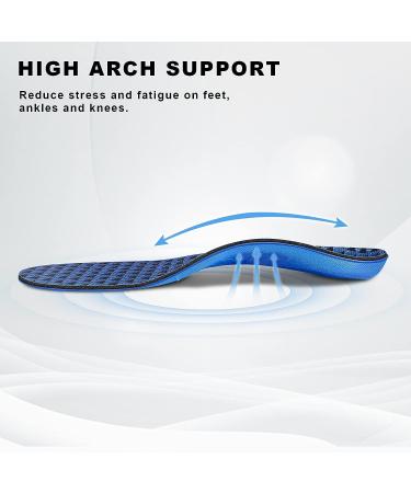 Walkhero Plantar Fasciitis Insoles | High Arch Support Orthotic Shoe Inserts | Relieve Foot Pain | Mens 11-11 1/2 | Womens 13-13 1/2 Blue - Buy Online on GoSupps.com