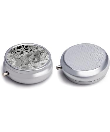 Travel Pill Box | 3 Compartment Portable Pill Organizer | Small Round Medicine Case with Water Drops Design - Buy Online on GoSupps.com