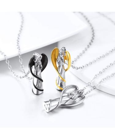 Personalized Prosteel Urn Chain Cross Necklace - Memorial Ash Pendant with 50cm/55cm Stainless Steel Chain - 18K Gold Gilded Life Tree Jewelry - Buy Online on GoSupps.com