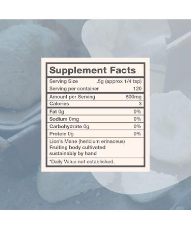 La Republica Lion's Mane Mushroom Powder - USDA Organic Extract, 120 Servings, Fair Trade, Vegan | Made in USA - Buy Online on GoSupps.com