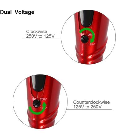 JINRI 1875W Foldable Travel Hair Dryer Dual Voltage Blow Dryer & Foldable Handle Lightweight Negative Ionic Folding Hair Dryer Red - Buy Online on GoSupps.com