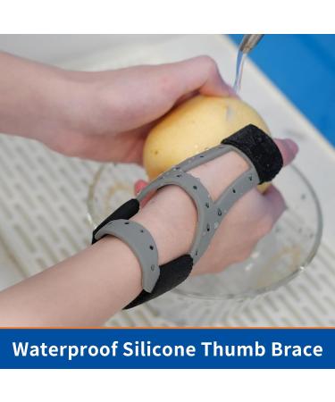 Buy Silicone Thumb Brace for Arthritis Pain Relief - Semi-Rigid Support for De Quervain's & Trigger Finger - Fits Medium Hands (6.3-7.3 inch) - Men & Women - Buy Online on GoSupps.com