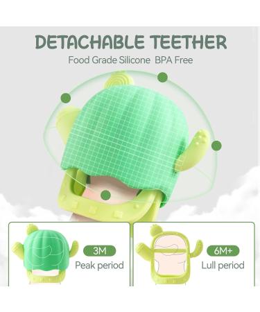 2 Pack Teething Baby Teether Mittens for 0-12 Months - BPA Free Cactus Teething Toys, Anti-Drop & Detachable Silicone Chew Toys for Infant Sucking Needs Relief (Green+Yellow) - Buy Online on GoSupps.com