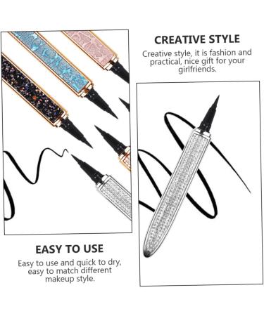 SKISUNO 4 Pcs Diamond Eyeliner Eye Grooming Cosmetic Accessories Eye Beauty Pens Gold Eyeliner Black Silver - Buy Online on GoSupps.com