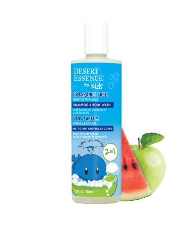 Kids Fragrance Free 2-in-1 Shampoo & Body Wash 12.0 fl oz - Vegan Gluten-Free. Cruelty-Free - Leaves Hair & Skin Nourished - Gentle Formula Unscented
