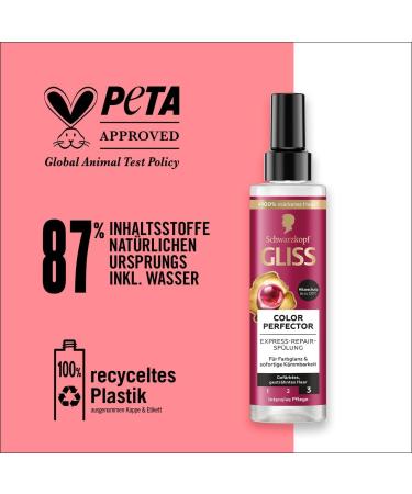  Gliss Kur Gliss Express Colour Perfector Repair Conditioner (10 x 200 ml) for Dyed Highlighted or Coloured Hair Heat Protection Up to 230 C - Buy Online on GoSupps.com