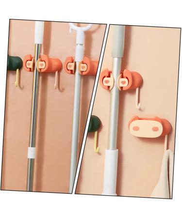 Garneck Wall-Mounted Mop & Broom Holder - No Punching Tool Organizer - Orange | Perfect for Bathrooms & Gardens | 10.40x5.00x4.50CM - Buy Online on GoSupps.com