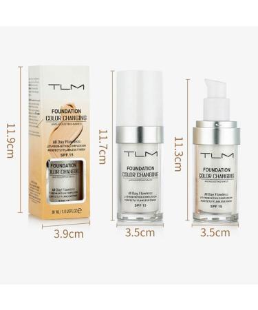 2 x Liquid Foundation Flawless Color Changing Warm Skin Tone Foundation Makeup Base Cover Liquid Nude Face Suitable for All Skin Tones SPF15 (30 ml) - Buy Online on GoSupps.com