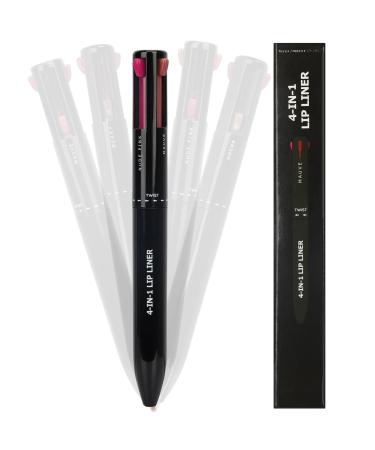 Arqumi Lip Liner - 4 In 1 Lip Liner High Pigmented Smooth Color Liner Retractable Lipstick Pencil Smudge Proof Lipliner Pencil