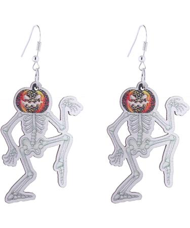 Feylie Halloween Wood Earrings - Vintage Skull & Spider Dangling Statement Jewelry for Girls - Buy Online on GoSupps.com