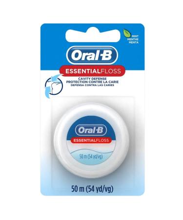 Oral-B Essential Floss, Waxed, Mint, 54 Yards (50 meters) - Pack of 2 - Buy Online on GoSupps.com