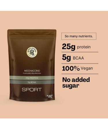 Buy GR EEN Vegan Pea Protein Isolate Powder 1kg - 25g Protein 5g BCAA per Serving No Added Sugar Mochaccino Flavor Allergen-Free International Shipping - Buy Online on GoSupps.com