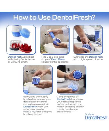 Dr Mark's DentalFresh Denture Cleaning Gel - Oral Cleaner for Retainers, Night Guards, Sport Mouth Guards - Remove Plaque - 1.7 oz - Buy Online on GoSupps.com