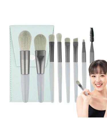 Makeup Brushes Eye Makeup Brush Set - 8 Professional Eyeshadow Eyebrow Blending Eyeliner Brushes for Powder Makeup blue + bag