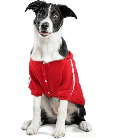 NAMSAN Dog Sweater | Warm Winter Clothes for Large Dogs | Red Button Design Hoodie | 5XL Size - Buy Online on GoSupps.com