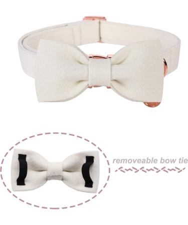 DogWong Adjustable Dog Collar with Removable Fly - Comfortable & Stylish White Pet Collar for Small to X-Large Dogs - Perfect Gift for Girls - Buy Online on GoSupps.com