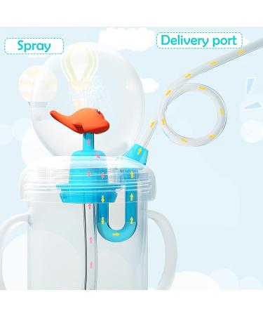 Baby Drinking Cup with Straw | Cute Whale Design | 220ML Portable Water Cup | Creative Colorful Toddler Cup for Kids | Boys Girls | Light Green - Buy Online on GoSupps.com
