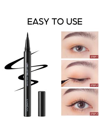 CARSLAN Liquid Eyeliner Waterproof Smudge Proof 12H Long Lasting Eye Liner Pencil Set - Very Black & Brown (2 Count) - Buy Online on GoSupps.com