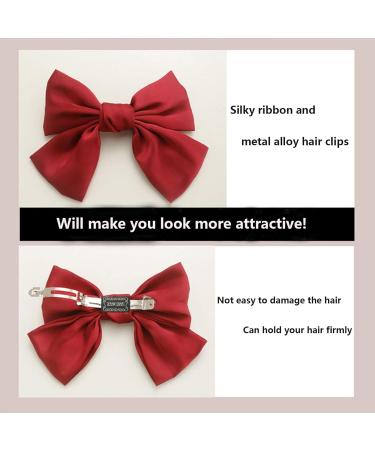 Buy Big Bowknot Hair Clips - 6 Large Loop Hair Accessories for Women Girls & Schoolgirls - Vibrant 6 Color Set - Buy Online on GoSupps.com
