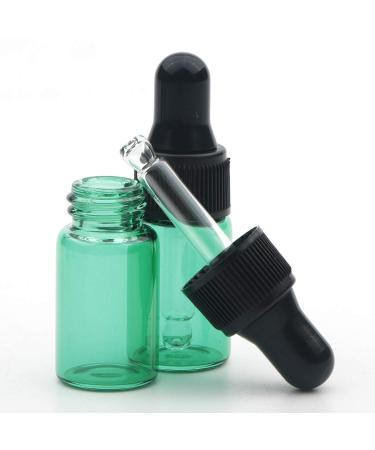 Unxuey 20 Pack 3ml Green Glass Dropper Bottles with Pipettes Dropper Essential Oil Eye Drops Vials with Black Screw Cap Perfume DIY Beauty Travel Sample Vials - Buy Online on GoSupps.com