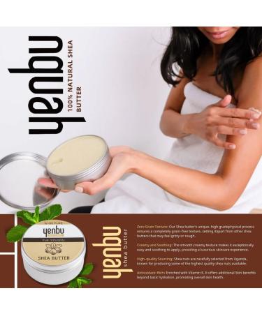 Yenbu Shea Butter 150ml - 100% Natural Ultra Smooth Creamy Grain-Free Easy-Apply Moisturizer for Skin & Hair - Buy Online on GoSupps.com
