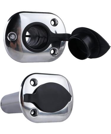 Hoffen 2Pcs Stainless Steel Fishing Rod Holder - Flush Mount 15/30/90 Degree with PVC Cap and Gasket - Buy Online on GoSupps.com