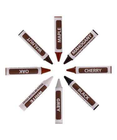 Uonlytech Furniture Markers Touch Up: 8pcs Wood Furniture Repair Kit Wooden Scratch Repair Markers and Wax Sticks for Wood Stains Scratch Hardwood Wooden Floors Tables