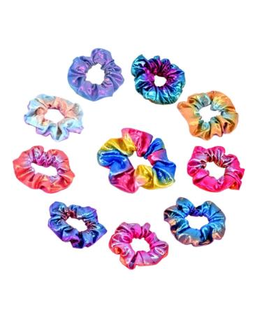 10 Rainbow Metallic Hair Ties for Women - Elastic Rubber Band Hair Bands - International Shipping Available - Buy Online on GoSupps.com